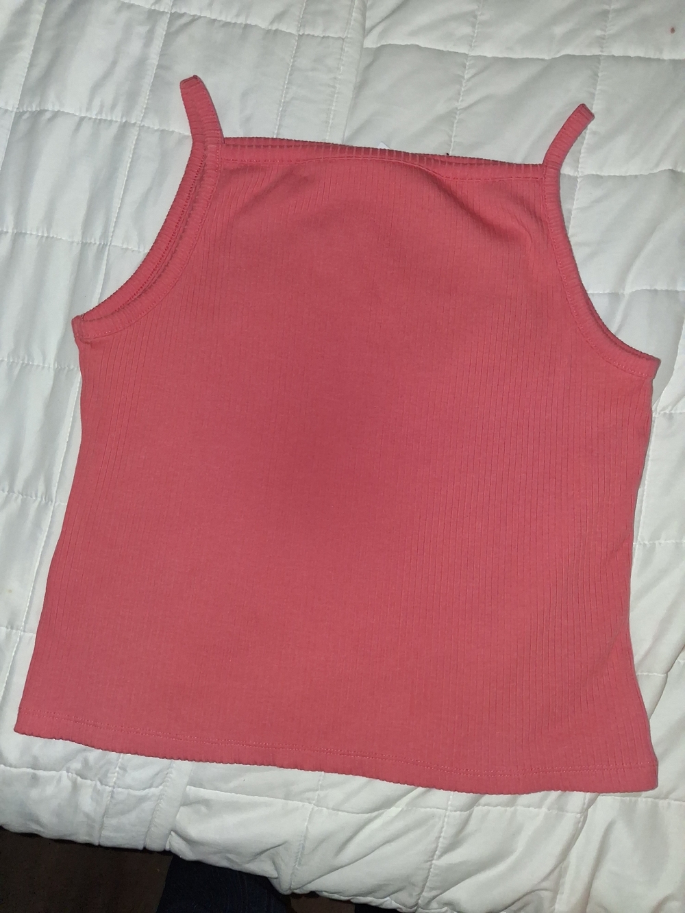 Old Navy Ribbed Square-Neck Spaghetti Strap Tank Top - Coral Pink
